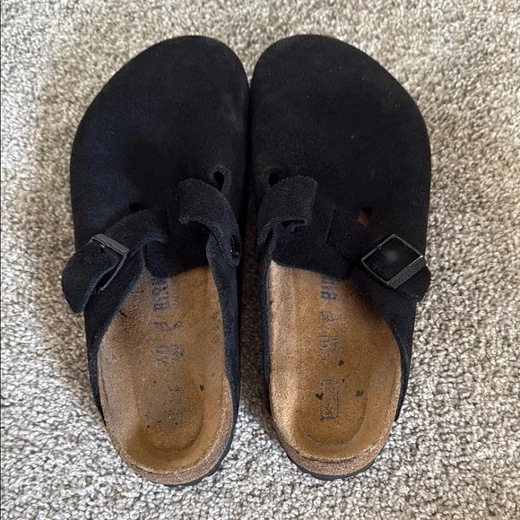 Birkenstock Black Suede Slippers - Picture 2 of 4